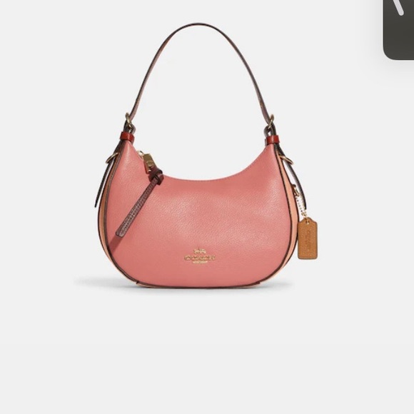 Coach Kleo Hobo colorblock bag gold/faded blush multi. - Picture 4 of 11